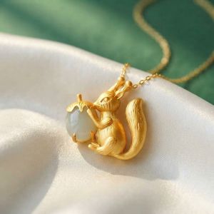 Colier "Squirrel" placat cu aur