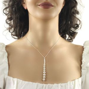 Colier fin din perle de Mallorca albe si argint