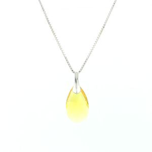 Colier din argint si Swarovski lacrima Light Topaz