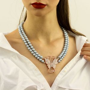 Colier exclusivist din perle de Mallorca frosted