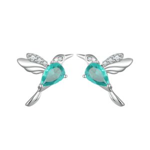 Cercei "Colibri" din argint si cristale