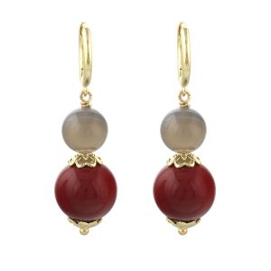 Cercei din agat si perle de Mallorca