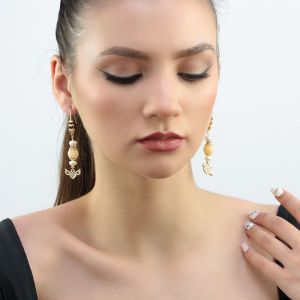 Cercei "Cupidon" din jad si perle naturale