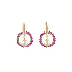 Cercei "Lolita" din perle naturale si cristale Swarovski