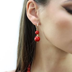 Cercei "Forever red" din jad rosu