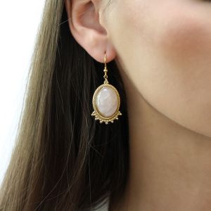 Cercei "Anastasia" din cuart roz