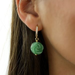 Cercei "Minty Rose" din aventurin