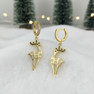 Cercei "Rudolph" din cristale