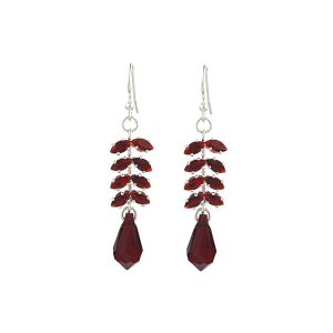Cercei "Cherry Wine" din cristale