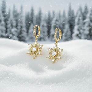 Cercei "Snowflake" din cristale