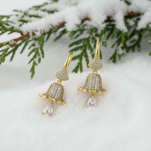 Cercei "Festive Bells" din cristale