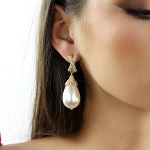 Cercei "Diva" din perle de Mallorca