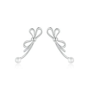 Cercei "Pearl knot" din argint