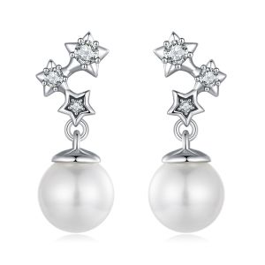 Cercei "Starry Pearl" din argint