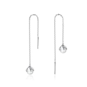 Cercei "Long pearls" din argint