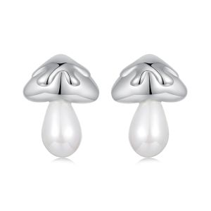 Cercei "Pearl mushroom" din argint