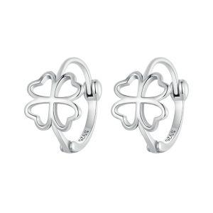 Cercei "Silver clover" din argint