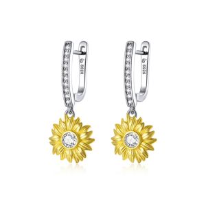 Cercei "Sunflower" din argint