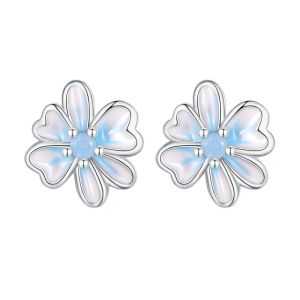 Cercei "Blue flower" din argint