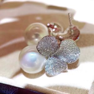 Cercei "Glitter" din cristale si perle