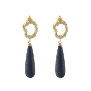 Cercei aurii din lapis lazuli