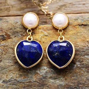 Cercei din lapis lazuli si perle