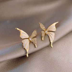 Cercei "Royal Butterfly" placat cu aur si cristale