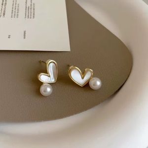 Cercei "Melting heart" placati cu aur 14k