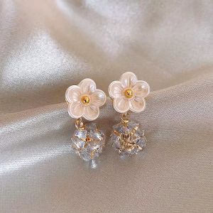 Cercei "Spring sparkle" placati cu aur