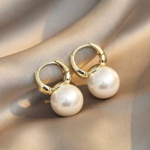 Cercei "Vintage White" placati cu aur