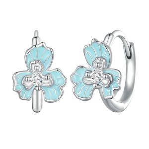 Cercei "Turquoise flower" din argint