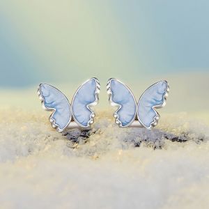 Cercei "Blue butterflies" din argint