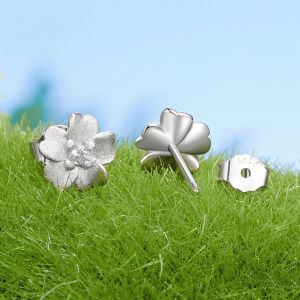 Cercei "Fleur d'argent" din argint