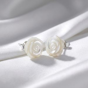 Cercei "Pure Rose" din sidef si argint