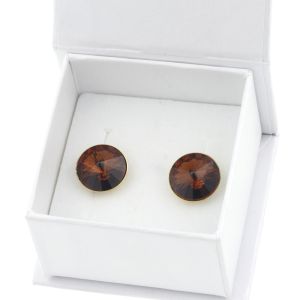 Cercei "Smoked Topaz" din cristale Swarovski