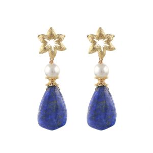 Cercei "Twilight Jewel" din lapis lazuli si perle Mallorca