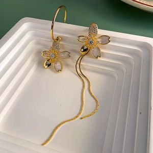 Cercei "Creative Garden" placati cu aur si cristale