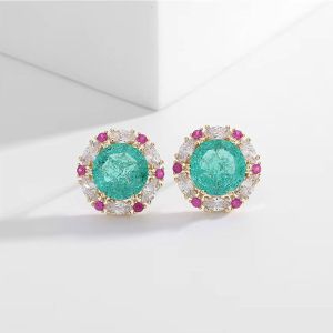 Cercei "Ocean Beauty" din cristale, placati cu aur