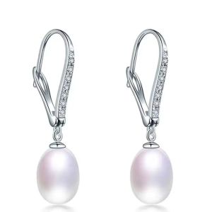 Cercei "Skye" din argint, perle si cristale