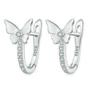 Cercei "Fly like a butterfly" din argint si cristale