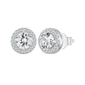 Cercei "Shine on me silver" din argint si cristale
