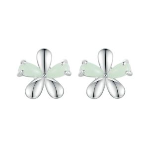Cercei "Flower" din argint si cuart