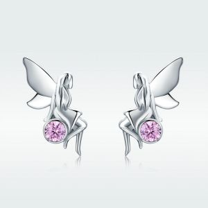 Cercei "Fairy" din argint si cristale