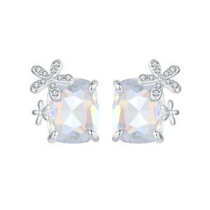 Cercei "Fleurs De Cristal" din argint  si cristale