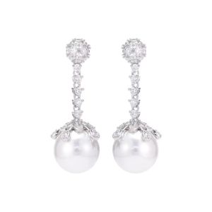 Cercei "Dazzling" din alama argintie