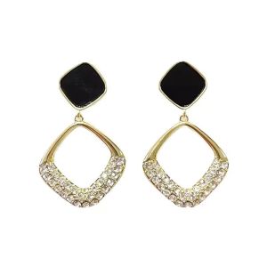 Cercei "Sparkle Geometry" placati cu aur