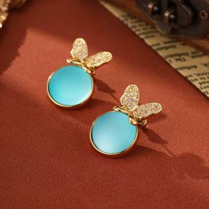 Cercei "Bluey" placati cu aur