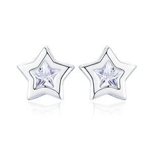 Cercei "Morning Star" din argint si cristale