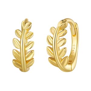 Cercei "Golden Leaves" din argint