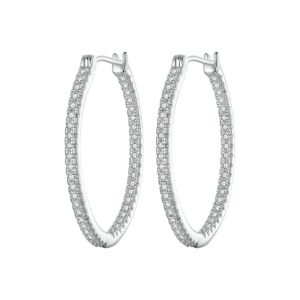 Cercei "Crystal Hoops" din argint si cristale
